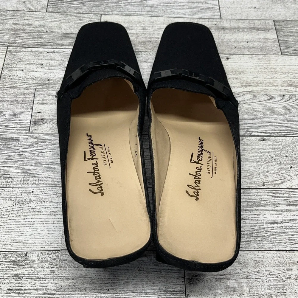 Salvatore Ferragamo Boutique Black Mule Women Size 9 2A‎_7
